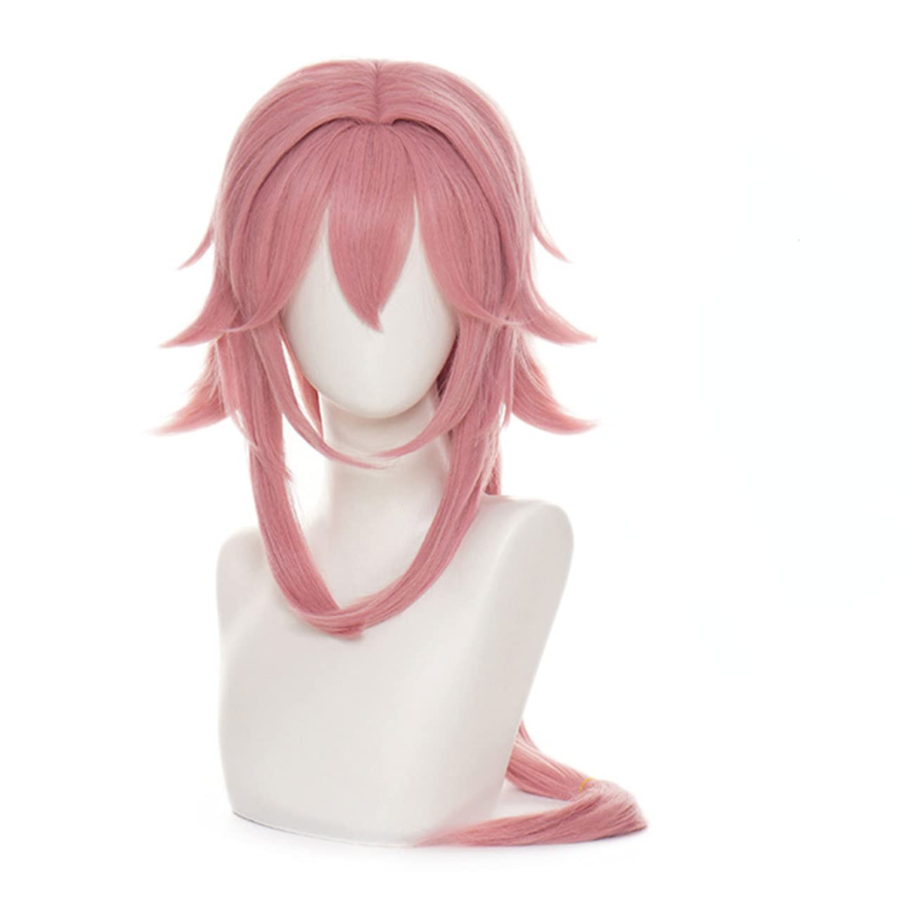 wxypreeyWig Game Cosplay Hair Synthetic Pink Cosplay Wig Halloween Wig + Free Wig Cap