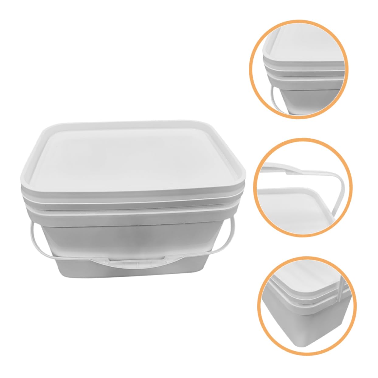 Gatuida Secchio per Pittura Plastico Bianco 10l con Coperchio e Manico, Contenitore Ermetico Facile da Trasportare per Vernice e Stoccaggio Multifunzione