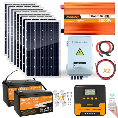 3000W 24V Solar Power System Complete Kit with 960W (8×120W) Solar Panel 3KW Peak 6KW Pure Sine...