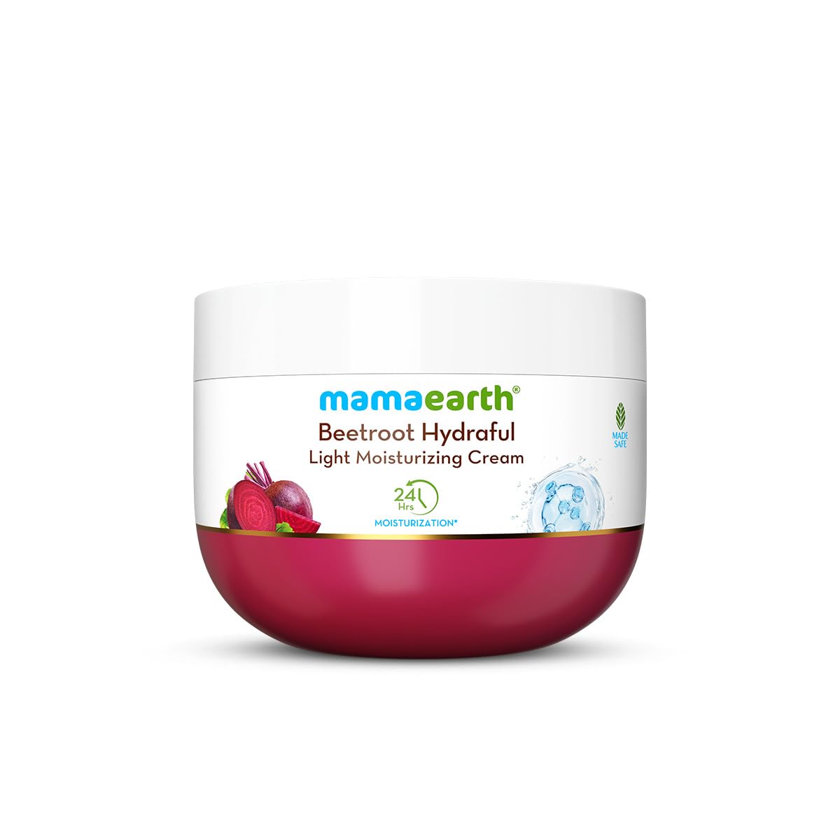 Mamaearth Beetroot Hydraful Light Moisturizing Cream With Beetroot & Hyaluronic Acid|For Hydrated Pink Glow|For Face, Hand & Body|24H Moisturization|Quick Absorbing|Non-Greasy|Soft Moisturizer|200 G
