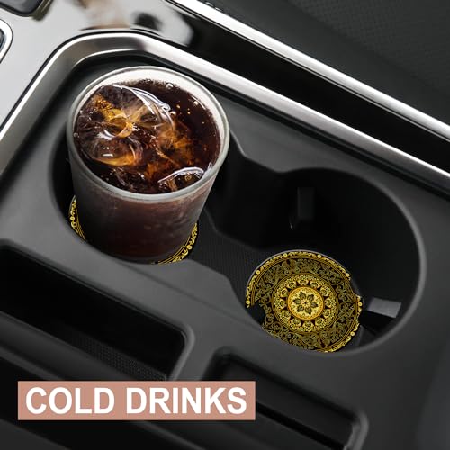 Portavasos para carro cerámico redondo 2.56 in 2 piezas miniatura 6