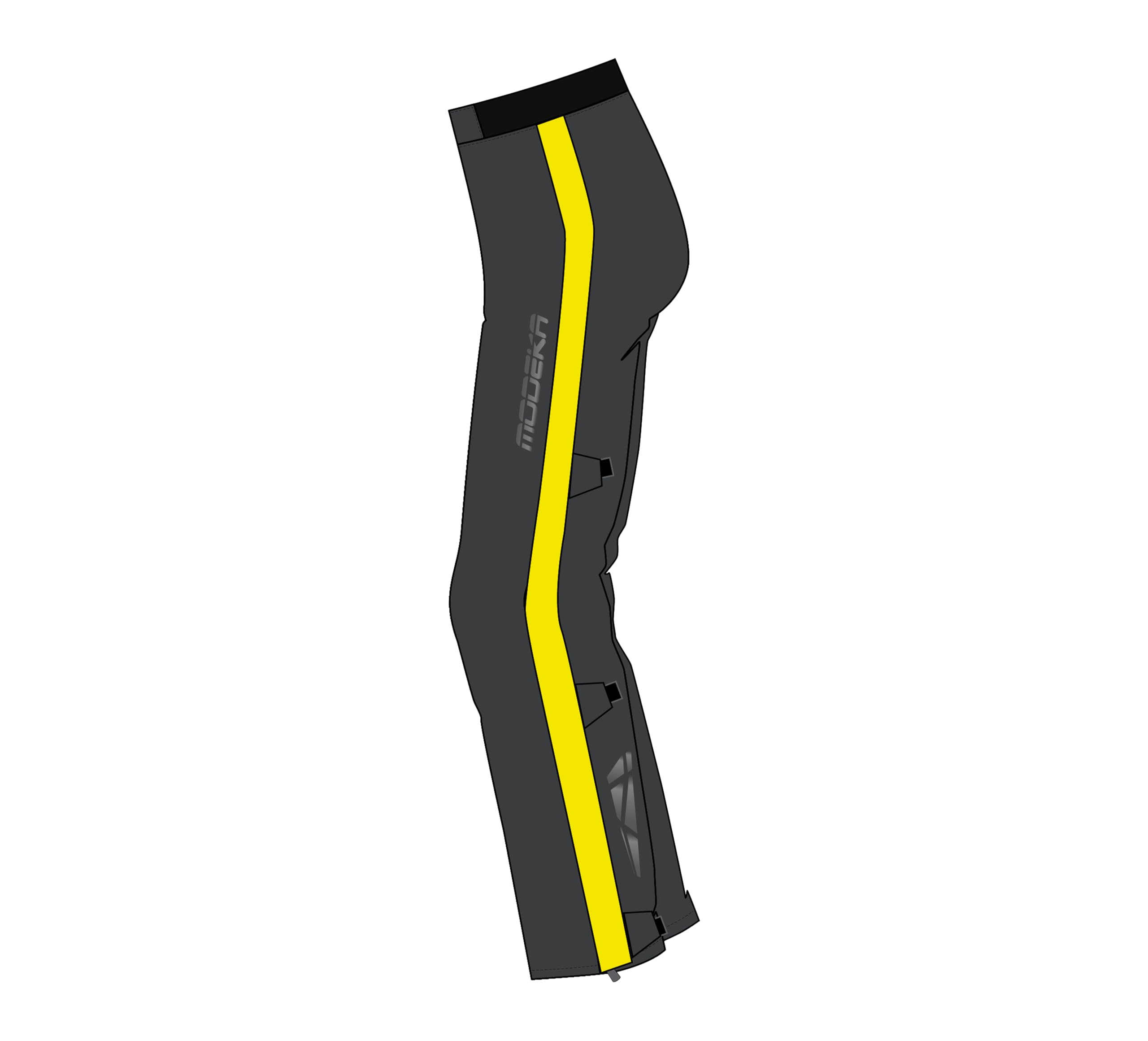 Modeka Hydroflex Motocyklowe spodnie przeciwdeszczowe, czarny/neonowy, L