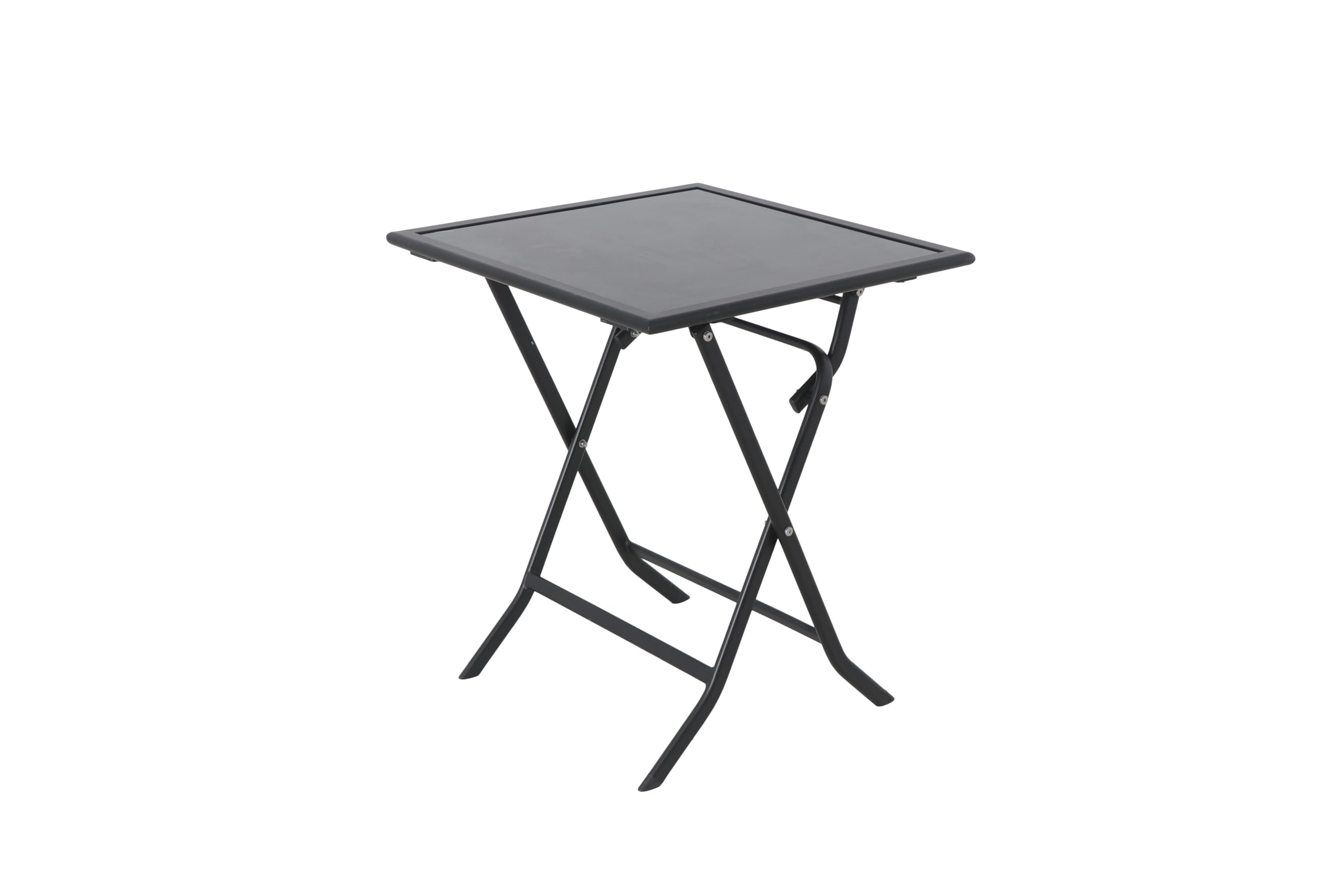 METRO Professional Set de Terrasse Santorini, 3 Pièces, Textilène/Acier/Verre, 1x Table et 2X Chaises, Pliantes, Noir