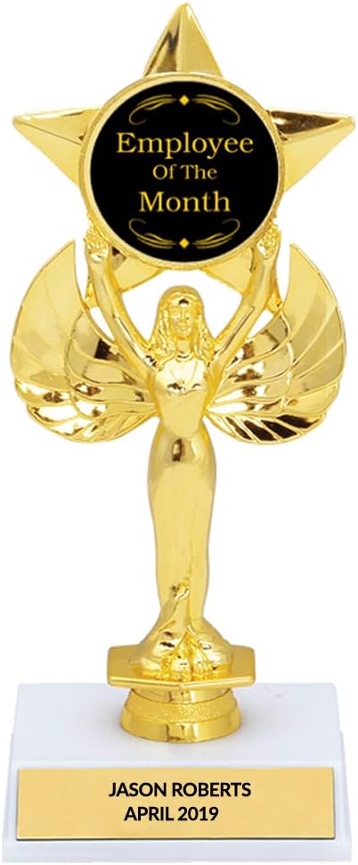 Customizable Employee of The Month Trophy, Custom Engraving, 8 1/2 Inch Tall