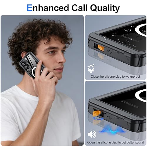 Image of ANTSHARE IP68 Waterproof Case for Samsung Galaxy S26 Ultra [2026] - MagSafe Compatible, Built-in Screen /Lens Protector - Shockproof Full Body Protection for Swimming /Outdoor, Black /Clear