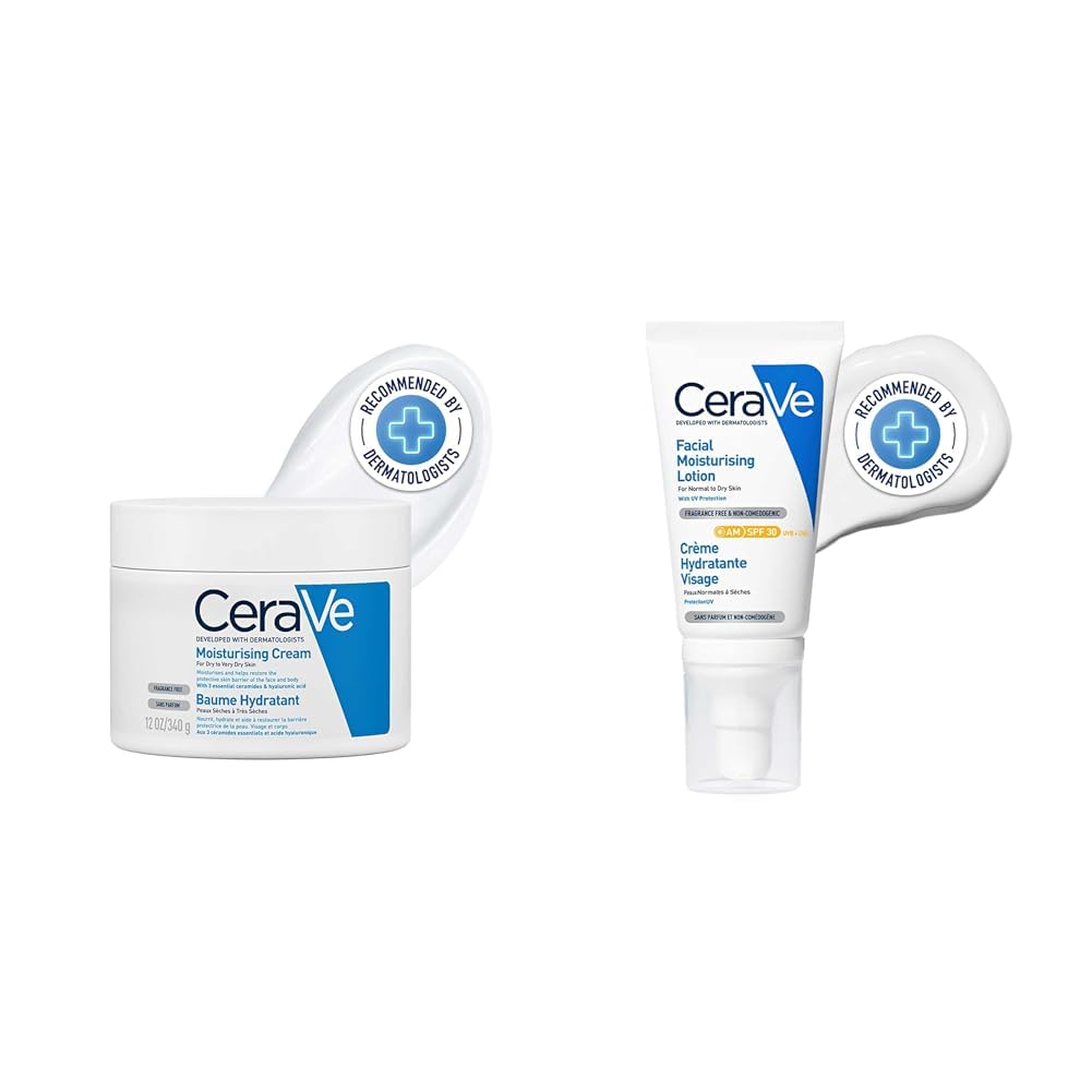 CeraVe Moisturizing Cream For Dry To Very Dry Skin (340gm) - Formulated with 3 Essential Ceramides,CeraVe AM Facial Moisturizing Lotion For Normal to Dry Skin (52ml) - Broad Spectrum SPF 30 Sunscree-image-13