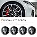 Dogary 4 PCS Car Wheel Hub Center Cap Sticker, Personalized Skull Pattern Stickers, Wheel Center Cover Decals Decoration Replacement Parts, Suitable for Most Car Hub Accessories (Black)