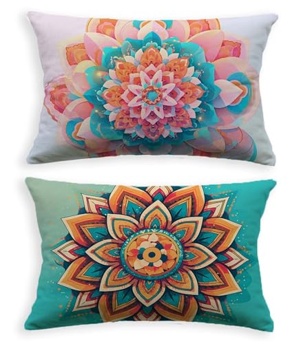 Housse de coussin bleu 50 x 70 rectangulaire taie oreiller velours - 3