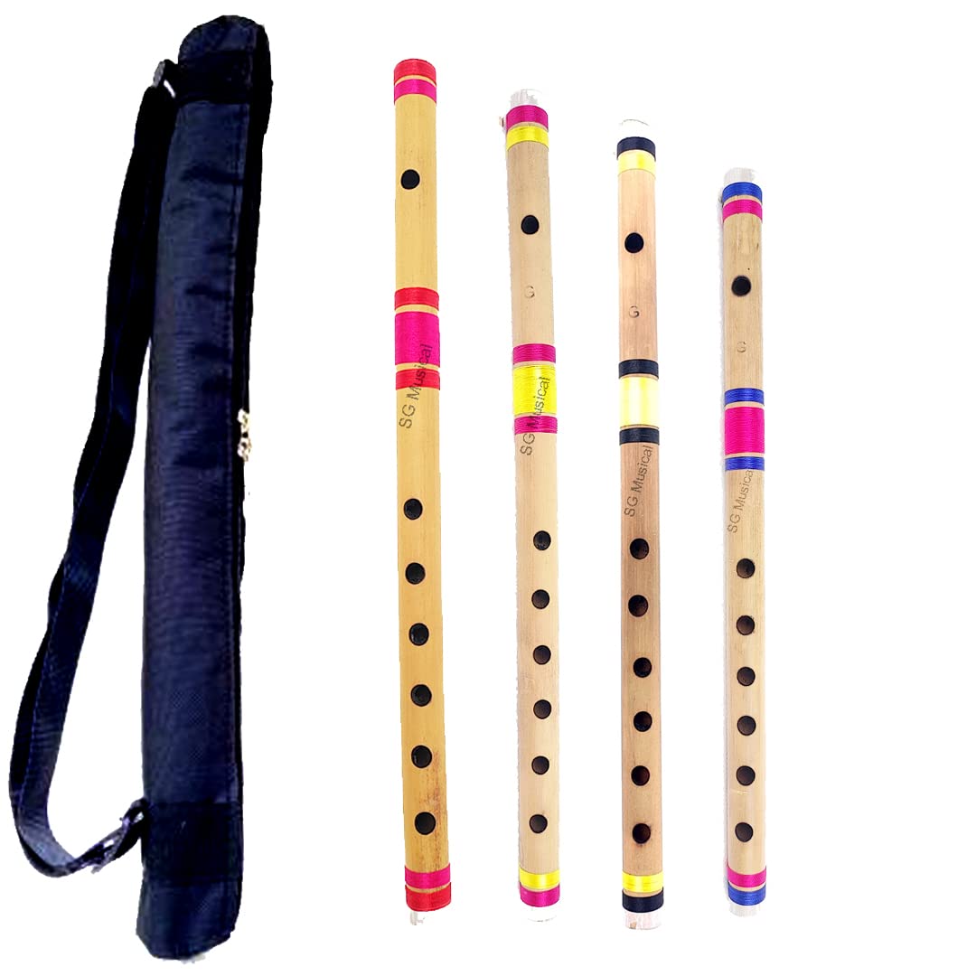 SG Musical Indian Bamboo Pipe Combo A+B+C+F Scale With Bag | flute indian bamboo bansuri flute for beginners Scale With Bag flute bansuri Indian