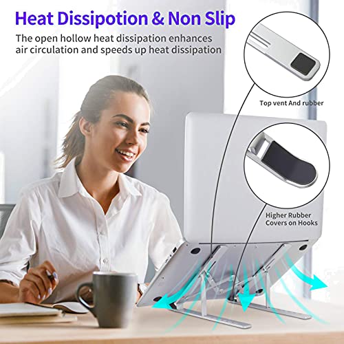 Laptop-Stand-Laptop-Riser-Computer-Stand-for-Desk-ZSIMC-Adjustable-Aluminum-Foldable-Portable-Desktop-Holder-Compatible-with-MacBook-Air-pro-iPad-Lenovo-10-156-Laptop-and-Tablets-Silver