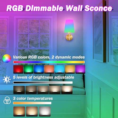 Slywise Battery Wall Sconces Set Of Two,Battery Operated Sconces Up To 50 Hours Long Life,Rechargeable Cordless Wall Sconce Usb Charging thumb #3