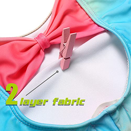 Image of MODAFANS Leotards for Girls Gymnastics with Shorts Dance unitards Tumbling Biketards with Hair Scrunchie for3-13T