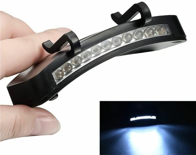 Pocketman 11 LED Clip On Cap Light Hat Light Battery Operated Light for Fishing Camping Running for Cycling Hiking and Other Outdoor Activities (6)