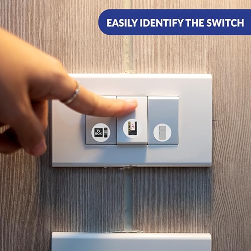 Image of Trueflair Stickers for Switch Board for Home Wall Switches, Contain All Common Switch Stickers (Colorful)