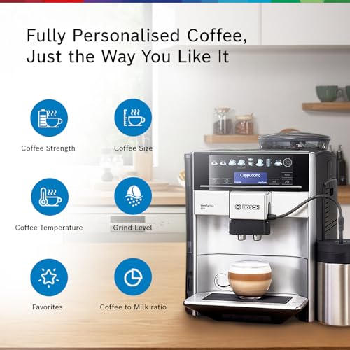 Image of Bosch Series 6, Fully Automatic Espresso Machine, Verobarista 600, Silver