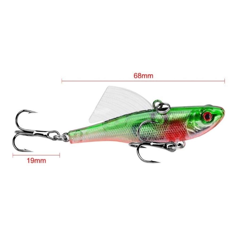 Esche da Pesca morbide, Richiamo di Pesca for Affondamento 1pc 6.8cm 17.6g Inverno Mare richiamo di Pesca Duro VIB Esca con Interno Immersione Girevole Jig Wing Pesca Wobblers Affrontare