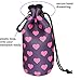 Orchidtent Water Bottle Sleeve with Clip, Carrier Cover Neoprene Water Bottle Drawstring Insulator Cooler Sleeve Bag (Rose Red)