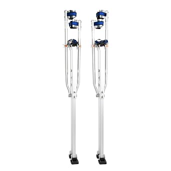 Drywall Stilts 48-64 inch Adjustable Professional Aluminum Tool Stilt for Painting Painter Taping, Silver