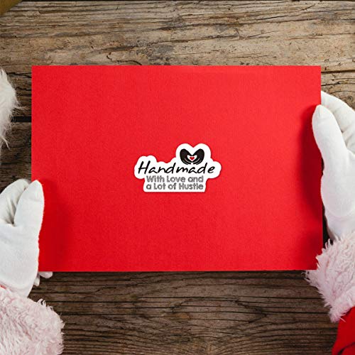 Muminglong 1.5 Inch Handmade With Love And A Lot Of Hustle Sticker, Thank You Sticker,Small Shop Sticker, Small Business, Handmade Sticker,Packaging Sticker, 500 Pcs #TOP2