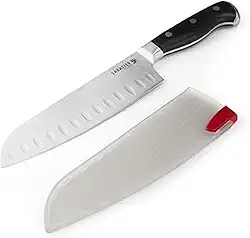Faca Santoku Sabatier, com bainha auto-afiante, 17,7 cm, preto