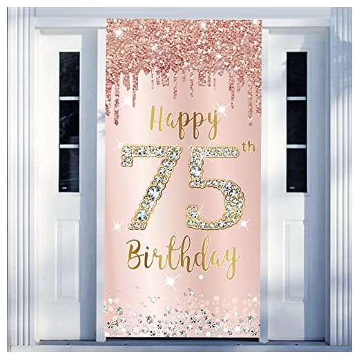 75th Birthday Decorations Door Banner for Women