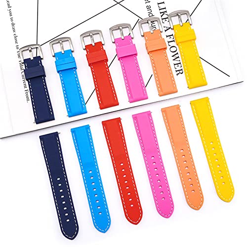 ZXF Horlogebanden, 16mm 18mm 20mm 22mm 24mm Sport Siliconen Watch Band Universele Quick Release Polsband Band Bracelet (Band Color : Red B, Band Width : 18mm) - Afbeelding 5