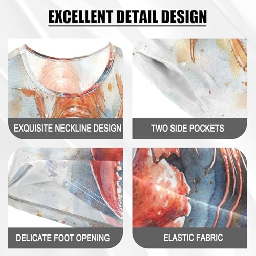 Pajama Sets Short Sleeve Red Blue Crawfish Soft Cotton Summer Sleepwear 2 Piece PJS Size 5-14T3