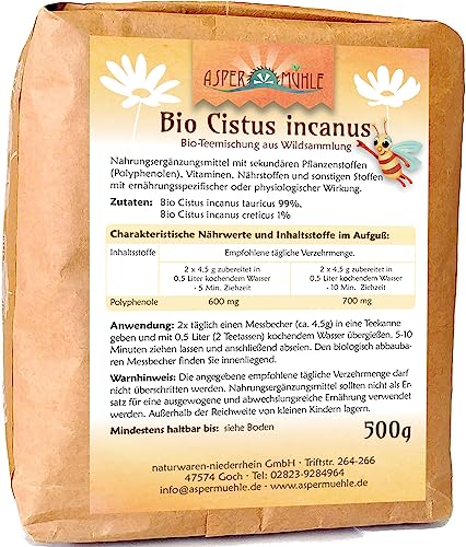 Cistus Tee - Cistus incanus Tee - Bio Zistrosenkraut geschnitten (500g)