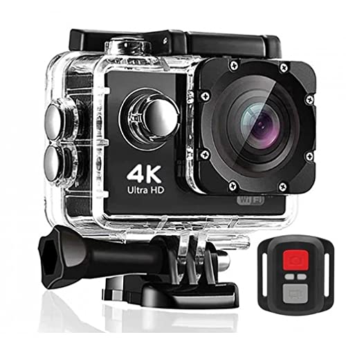 Image of Drumstone 𝟏𝟓 𝐘𝐞𝐚𝐫𝐬 𝐆𝐮𝐚𝐫𝐚𝐧𝐭𝐞𝐞 Waterproof 4K Action Camera with WiFi, 170 Wide Angle Lens, 16MP Sensor, Ultra HD Sport Camera for Biking, Diving, Hiking, Travel, Helmet & Underwater Use