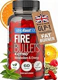Fire Bullets Weight Loss Pills for Women & Men | Fat Burner GLP-1 Compatible | Appetite Suppressant | Diet Pills with Green Tea & Cayenne | 60 Capsules