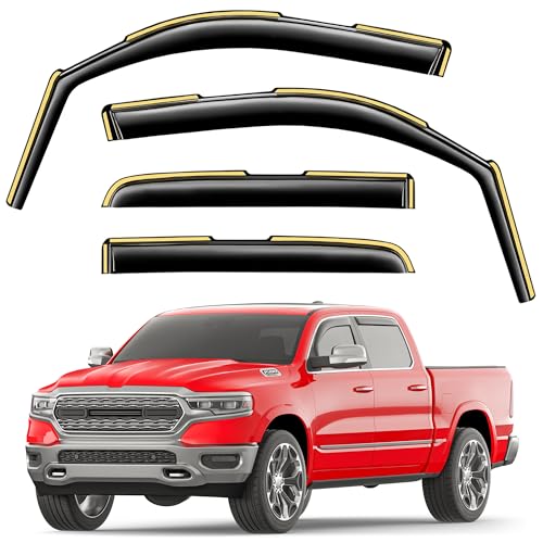 Image of Window Visors Rain Guards for Dodge RAM 1500 Crew Cab 2019-2026