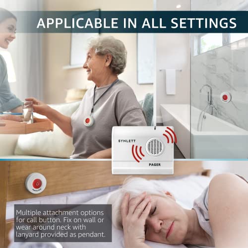 Caregiver-Pager-Wireless-Nurse-Call-Button-for-Elderly-Monitoring-SOS-Alert-System-Portable-Alarm-Call-Bell-for-Home-Care-Seniors-Patients-Emergency-3-Call-Buttons-2-Pagers