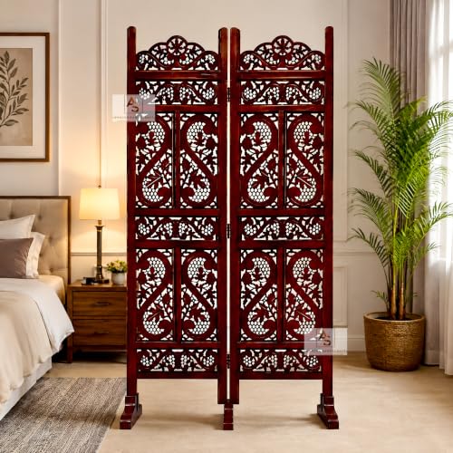 Image of Partition for Living Room,Divider,Partition Wall Room Divider Screen Separator, Wall Panel Divider for Hall | Bedroom |Office | Puja Room | Restaurant S Design (2 Panel with Stand)