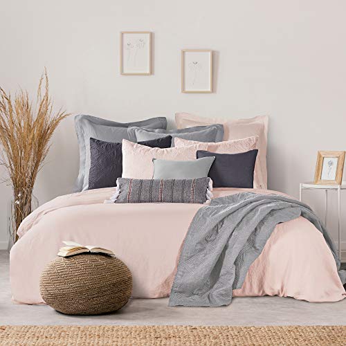 Image of Levtex Home - 100% French Flax Linen - Euro Sham - French Flax Washed Linen - Blush - Sham Size (26x26in.), No Insert
