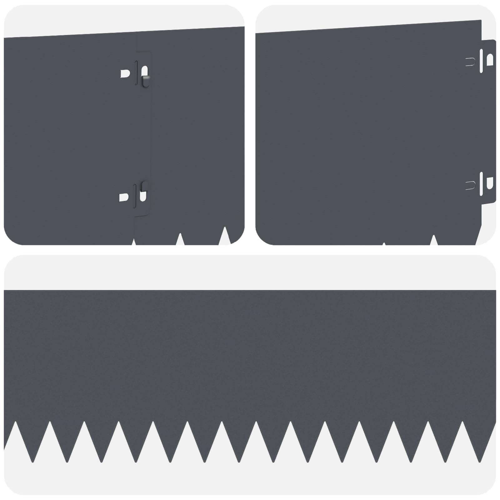 Obramowanie trawnika, 20 sztuk, 103 x 20 cm, stalowe, antracytowe, odporne na warunki atmosferyczne, wytrzymałe, plastyczne, do ogrodu, elastyczne obramowanie, system wtykowy, blokada korzeni
