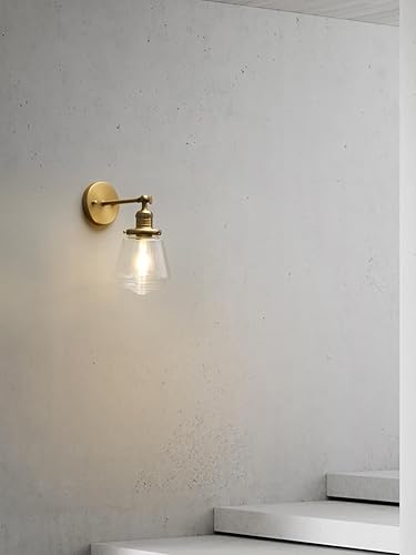 Miniatura 5 de Phansthy Lámpara de pared industrial, lámpara de pared ajustable de 180 grados, lámpara de pared con pantalla de vidrio, iluminación decorativa de
