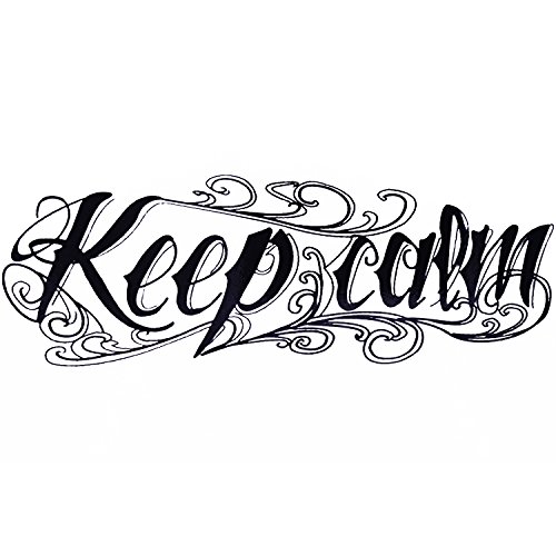 COKOHAPPY Large Temporary Tattoo, Keep Calm Word
