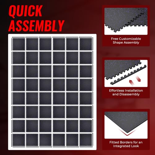 Image of SUPERJARE 0.79'' Extra-Thick 48 Pcs 192 Sq Ft Exercise Equipment Mats