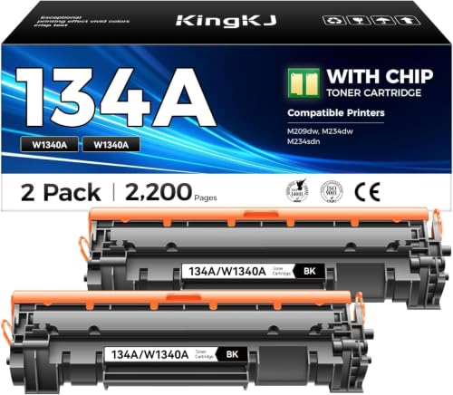Image of 134A Toner Cartridge 2-Black with chip High Yield Replacement for HP 134X W1340X 134A W1340A Compatible with HP Laserjet M209dw MFP M234dw M234sdw M234sdn M209dwe M234dwe M234sdwe M234sdne Printer Ink