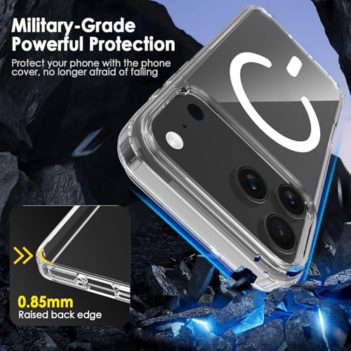 Image of FanTEK Phone Case Compatible with iPhone 17 Pro Max 6.9 Inch, Magnetic Case Clear Protective Bumper Hard Back Cover