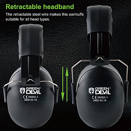 Image of GREEN DEVIL Hearing Protection Ear Muffs For Safety Helmet Hard Hat