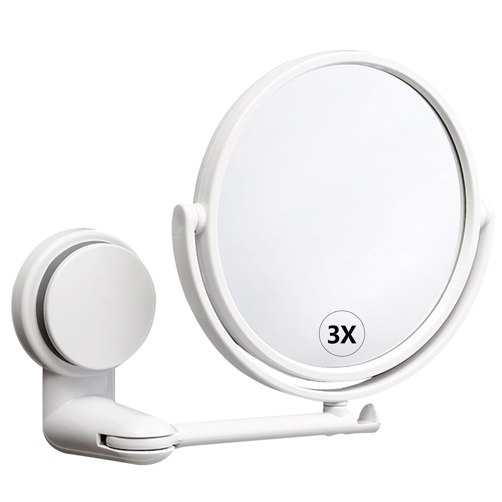 LORESJOY Espejo Maquillaje Pared Baño Espejo Aumento Pared 3x/1x 360° Giratorio Espejo, Giratorio y Ventosa de Pared Espejo Aumento baño Espejo bañopara Baño y Hotel