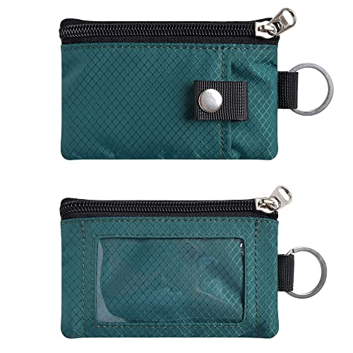 Image of CHENSPRX Minimalist RFID Blocking Small Wallet with ID Window,WaterResistant Zip Id Case Wallet with Lanyard Keychain for Cards,Cash,Travel,Women,Men
