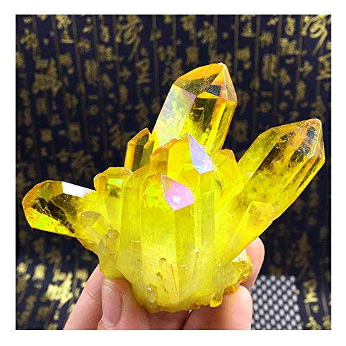 Wixine 1Pcs Rare Natural Yellow Crystal Quartz Citrine Cluster Mineral Specimen Healing