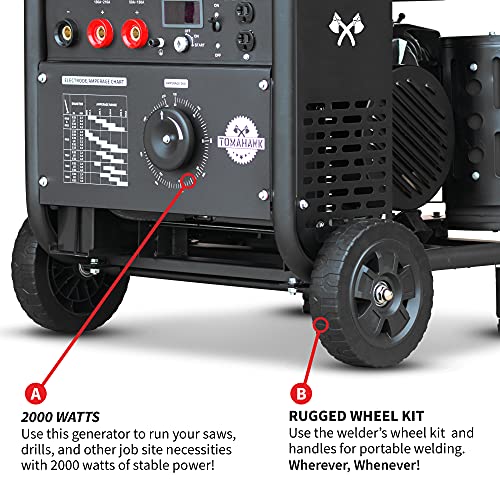 TOMAHAWK 15 HP Engine Driven Portable 2,000 Watt Generator with 210 Amp Stick and TIG Welder with Kit - Image 4