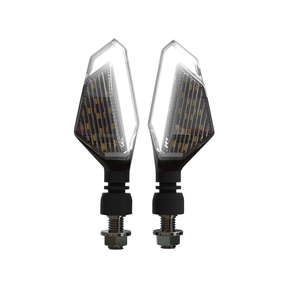 Turn Signal Corner For Heiqi 236 2PCS Motorcycle Turn Signal Light 12V LED Daytime Running Light V-shaped Indicator Light (Color : White)