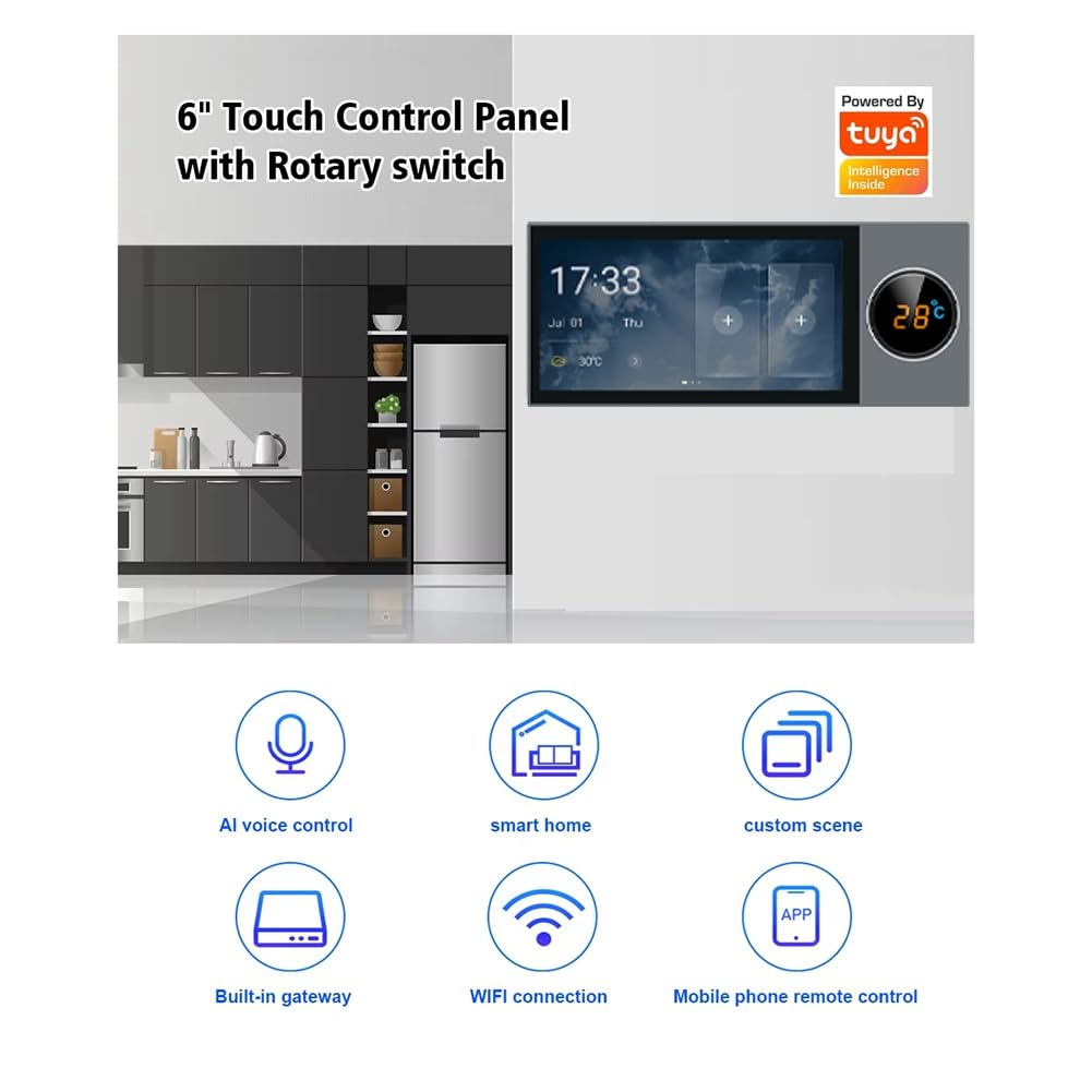 6-Tuya Smart Home sterowanie z funkcją Zigbee-Hub-Gateway Voice wielofunkcyjny ekran dotykowy centralny przełącznik sterujący