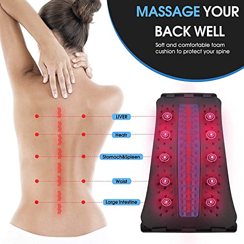 Image of Back Stretcher with Magnetic Acupressure Points for Spinal Pain Relief | Multi-Level Lumbar Region Back Support | Spike Back Stretcher for Men & Women | Adjustable Back Pain Relief Device for Comfort and Posture Improvement (One Size)