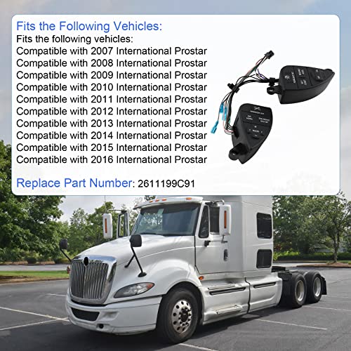 Dicmic Steering Wheel Cruise Control Switch Compatible With 2007-2016 International Prostar Replace# ‎2611199C91 #TOP3