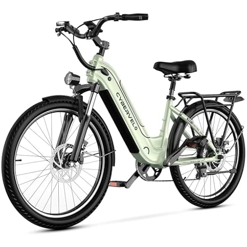 Cybervelo 1000W Peak Electric Bike for Adults,up 80 Miles Removable Battery Ebike, 26" Electric E Bike with 7-Speed,Adult Electric Bicycles for Commute Beach Snow Womens/Man All Terrain